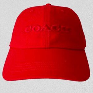 NEW Coach Baseball Cap with Embroidered Coach Logo in Red, Hat- Unisex